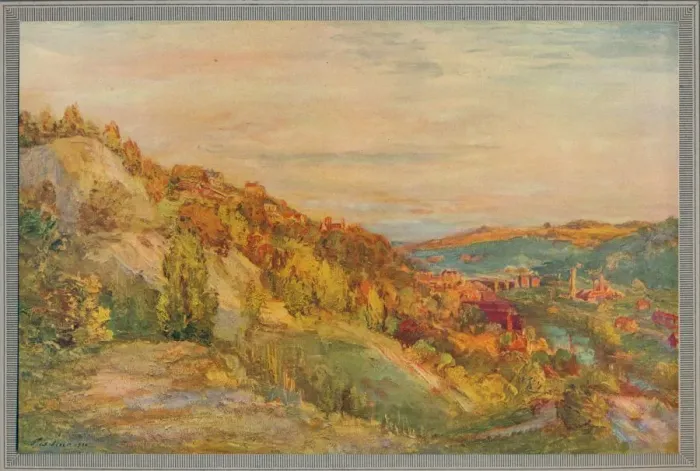 Framed Print : The red bridge, Ironbridge, 1910, (c1932). Artist: Philip Wilson Steer Framed Print : The red bridge, Ironbridge, 1910, (c1932). Artist: Philip Wilson Steer