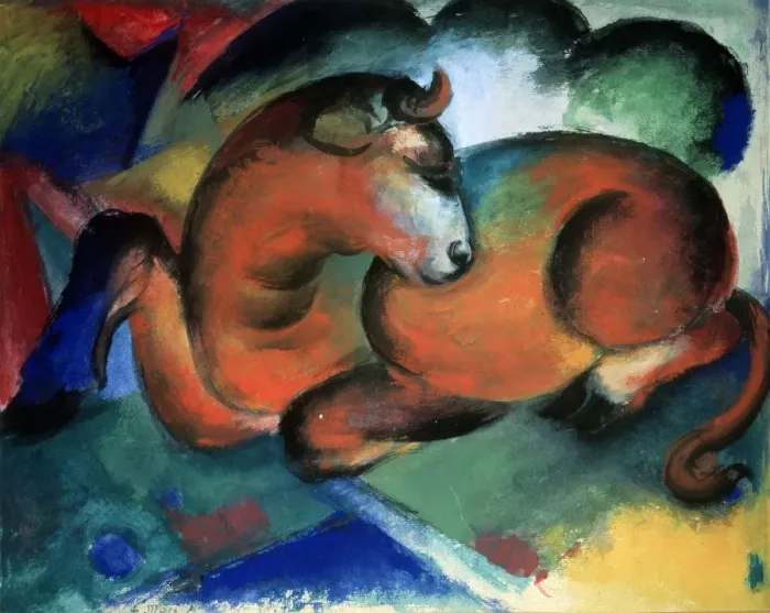 Framed Print : Red Bullock, 1912-1913. Artist: Franz Marc Framed Print : Red Bullock, 1912-1913. Artist: Franz Marc