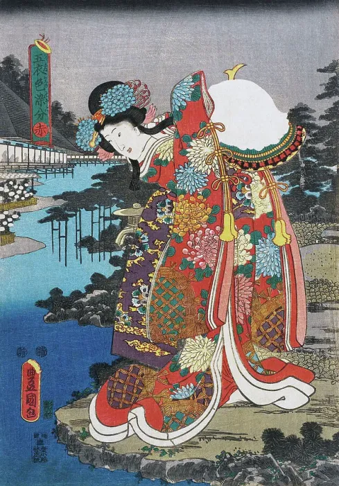 Framed Print : Red, between c1847 and c1852. Creator: Utagawa Kunisada Framed Print : Red, between c1847 and c1852. Creator: Utagawa Kunisada