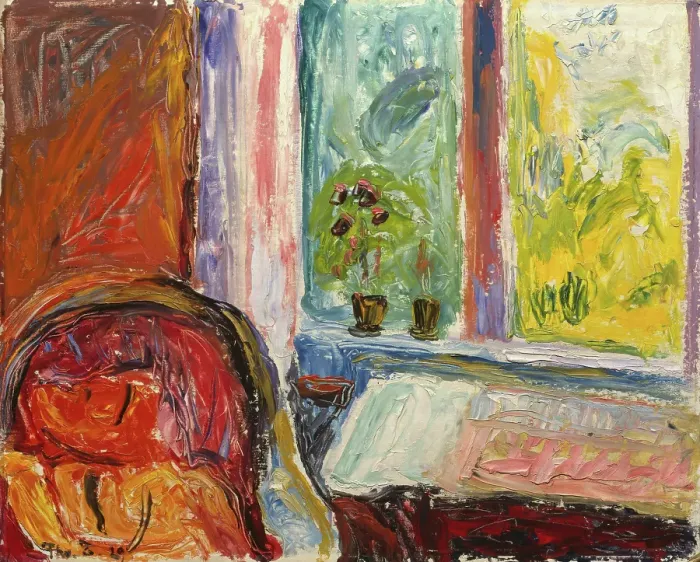 Framed Print : The red Chair, 1929. Creator: Thorvald Erichsen Framed Print : The red Chair, 1929. Creator: Thorvald Erichsen