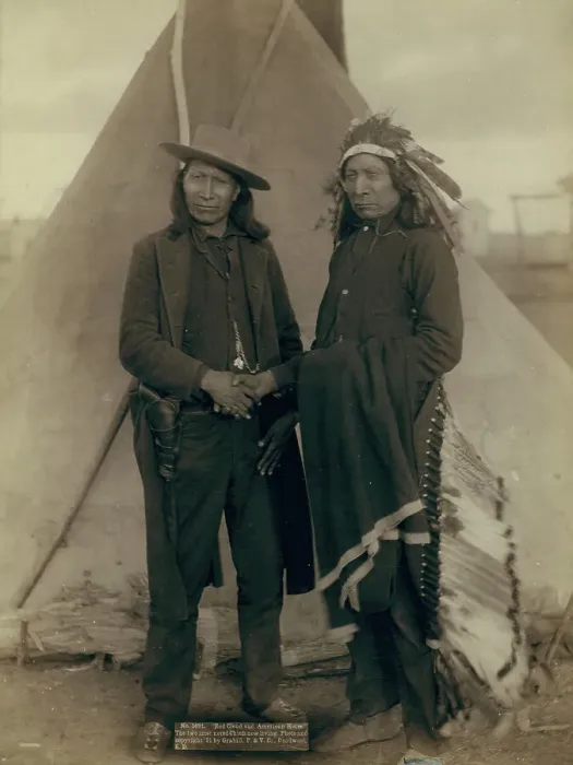 Framed Print : Red Cloud and American Horse The two most noted chiefs now living, 1891. Creator: John C. H. Grabill Framed Print : Red Cloud and American Horse The two most noted chiefs now living, 1891. Creator: John C. H. Grabill