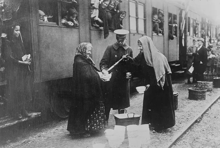 Framed Print : Red Cross canteen worker in Ancona, between c1915 and 1918. Creator: Bain News Service Framed Print : Red Cross canteen worker in Ancona, between c1915 and 1918. Creator: Bain News Service