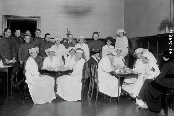 Framed Print : [Red Cross] (Dining), between c1915 and c1920. Creator: Bain News Service