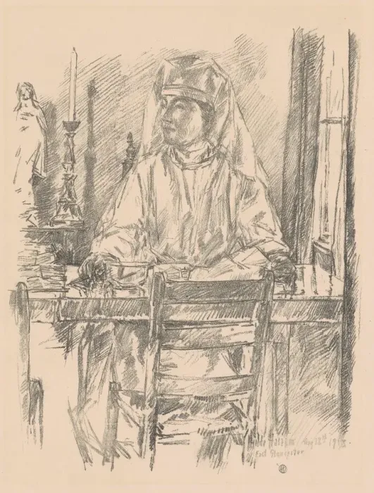 Framed Print : Red Cross Nurse, 1918. Creator: Frederick Childe Hassam Framed Print : Red Cross Nurse, 1918. Creator: Frederick Childe Hassam