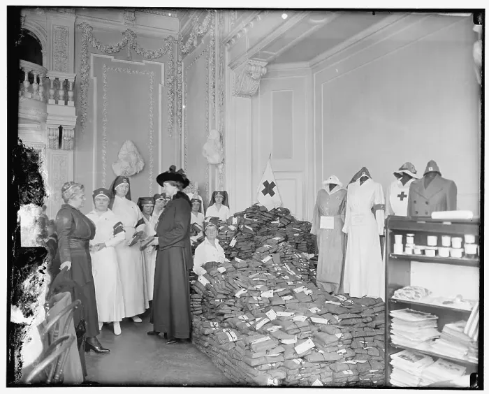 Framed Print : Red Cross work rooms, between 1910 and 1920. Creator: Harris & Ewing. Red Cross work rooms, between 1910 and 1920. Creator: Harris & Ewing Framed Print : Red Cross work rooms, between 1910 and 1920. Creator: Harris & Ewing. Red Cross work rooms, between 1910 and 1920. Creator: Harris & Ewing