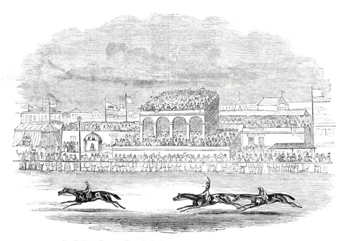 Framed Print : Red Deer'winning the Chester Cup'- from a sketch made on the spot Framed Print : Red Deer'winning the Chester Cup'- from a sketch made on the spot