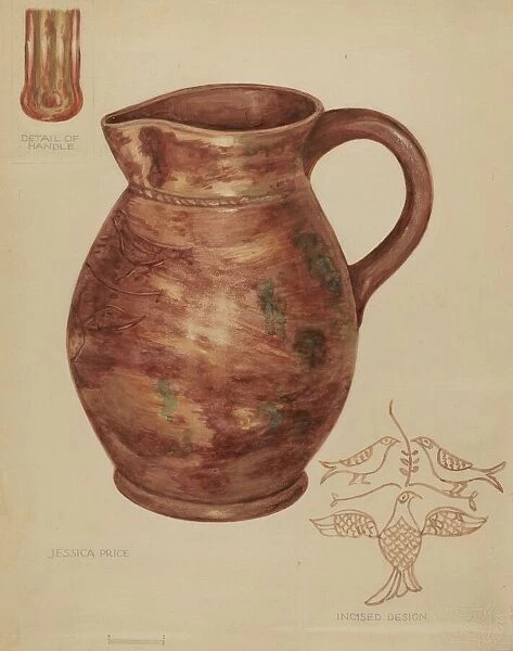 Red Earthenware Pitcher, 1935  /  1942. Creator: Jessica Price