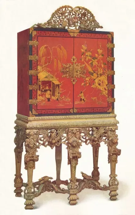 Framed Print : Red and Gold Lacquer Cabinet, c1695, (1936) Framed Print : Red and Gold Lacquer Cabinet, c1695, (1936)