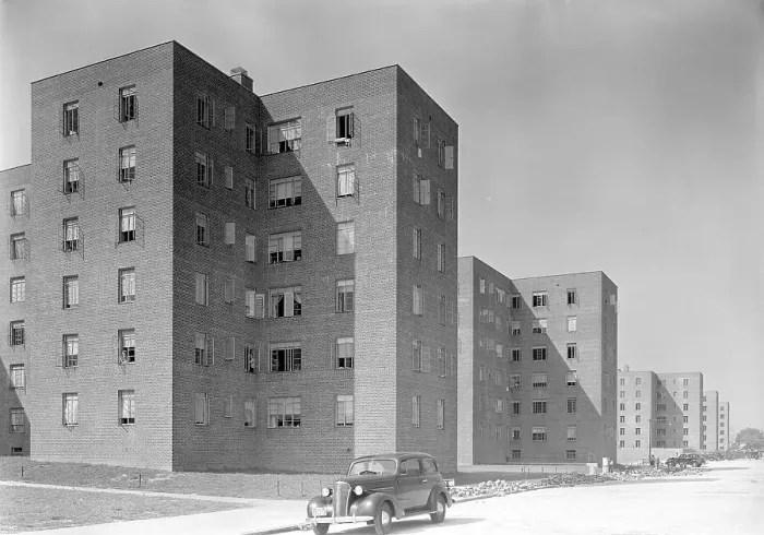 Framed Print : Red Hook Housing Project, Brooklyn, New York, 1939. Creator: Gottscho-Schleisner, Inc Framed Print : Red Hook Housing Project, Brooklyn, New York, 1939. Creator: Gottscho-Schleisner, Inc