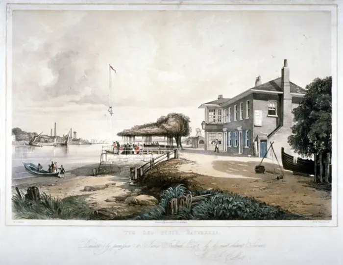 Framed Print : The Red House, Battersea, London, c1840. Artist: William James Callcott Framed Print : The Red House, Battersea, London, c1840. Artist: William James Callcott