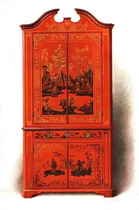 Framed Print : Red Lacquer Cabinet, 1907 (1908). Creator: Shirley Slocombe Framed Print : Red Lacquer Cabinet, 1907 (1908). Creator: Shirley Slocombe