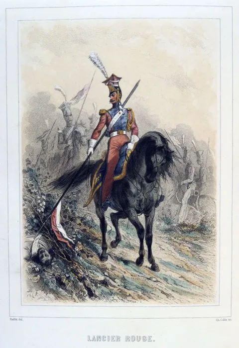 Framed Print : Red Lancer, 1859. Artist: Auguste Raffet Framed Print : Red Lancer, 1859. Artist: Auguste Raffet
