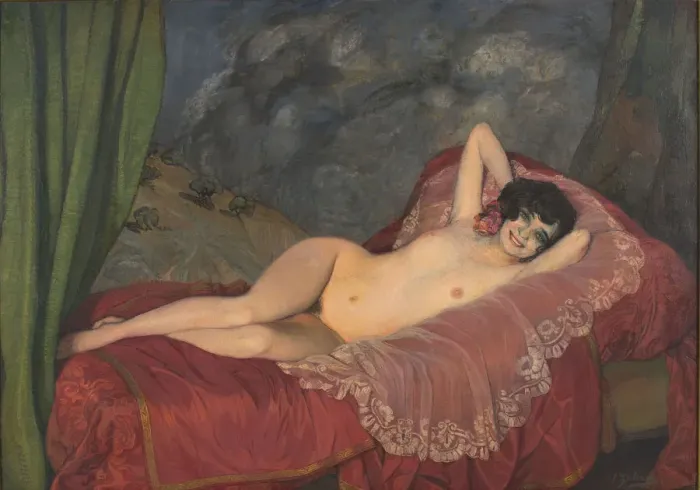 Framed Print : Red Nude, 1922. Creator: Zuloaga y Zabaleto, Ignacio (1870-1945) Framed Print : Red Nude, 1922. Creator: Zuloaga y Zabaleto, Ignacio (1870-1945)