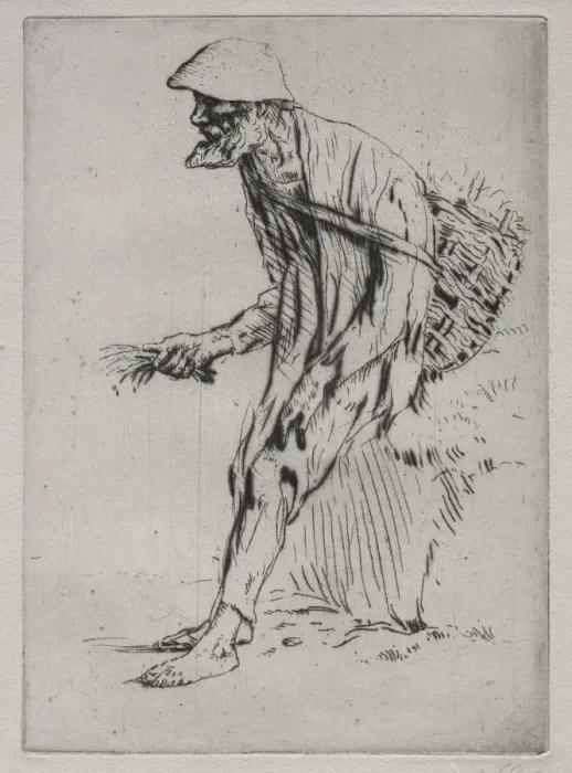 Framed Print : The Red Pimpernel Vender. Creator: Alphonse Legros (French, 1837-1911) Framed Print : The Red Pimpernel Vender. Creator: Alphonse Legros (French, 1837-1911)