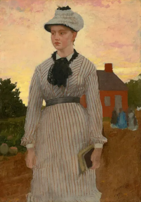 Framed Print : The Red School House, 1873. Creator: Winslow Homer Framed Print : The Red School House, 1873. Creator: Winslow Homer