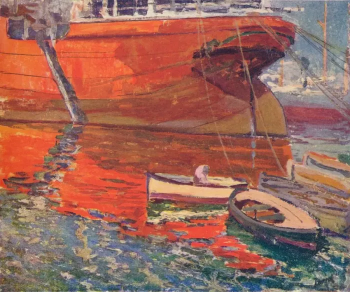 Framed Print : The Red Ship, Barcelona, c1915. Artist: Rafael Forns y Romans Framed Print : The Red Ship, Barcelona, c1915. Artist: Rafael Forns y Romans