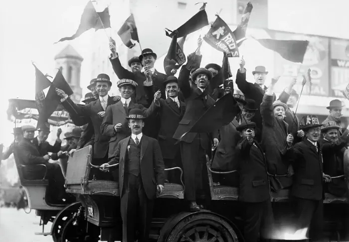 Framed Print : Red Sox rooters, 1915. Creator: Bain News Service Framed Print : Red Sox rooters, 1915. Creator: Bain News Service