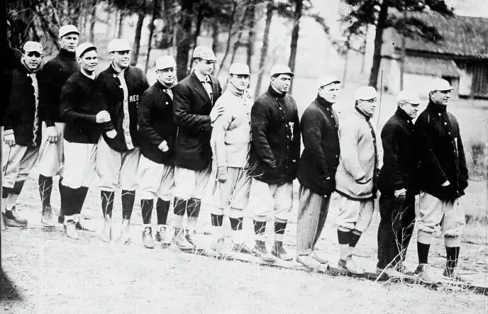 Framed Print : Red Sox at spring training, Hot Springs, AR (baseball), 1912. Creator: Bain News Service Framed Print : Red Sox at spring training, Hot Springs, AR (baseball), 1912. Creator: Bain News Service