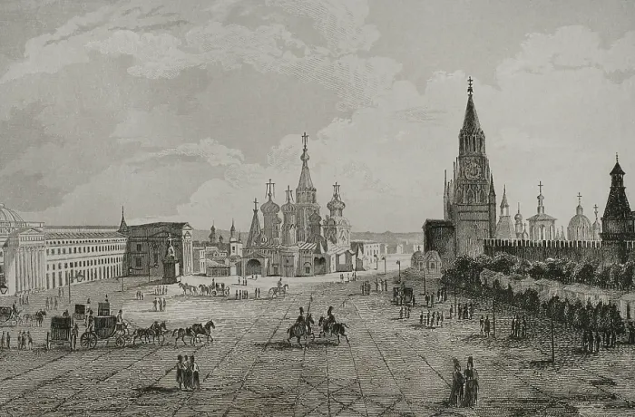 Framed Print : Red Square, Moscow, Russia, 1839. Creator: Augustin Francois Lemaitre Framed Print : Red Square, Moscow, Russia, 1839. Creator: Augustin Francois Lemaitre