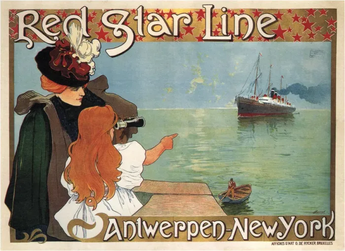 Framed Print : Red Star Line, 1899. Artist: Cassiers, Henri (1858-1944) Framed Print : Red Star Line, 1899. Artist: Cassiers, Henri (1858-1944)