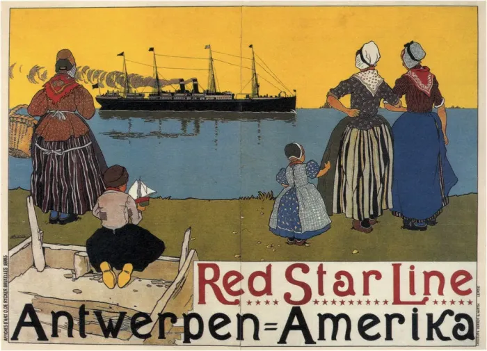 Framed Print : Red Star Line, 1899. Artist: Cassiers, Henri (1858-1944) Framed Print : Red Star Line, 1899. Artist: Cassiers, Henri (1858-1944)