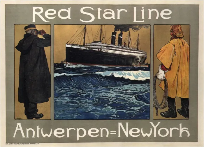 Framed Print : Red Star Line, 1908. Artist: Cassiers, Henri (1858-1944) Framed Print : Red Star Line, 1908. Artist: Cassiers, Henri (1858-1944)