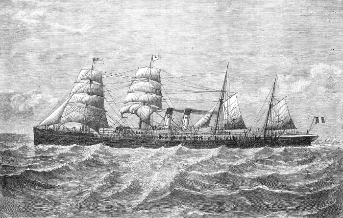Framed Print : The Red Star Line steam-ship Westernland, 1883. Creator: Unknown Framed Print : The Red Star Line steam-ship Westernland, 1883. Creator: Unknown