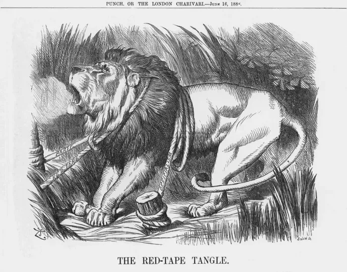 Framed Print : The Red-Tape Tangle, 1888. Artist: Joseph Swain Framed Print : The Red-Tape Tangle, 1888. Artist: Joseph Swain