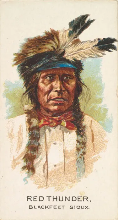 Framed Print : Red Thunder, Blackfeet Sioux, from the American Indian Chiefs series (N2) for Allen & Framed Print : Red Thunder, Blackfeet Sioux, from the American Indian Chiefs series (N2) for Allen &