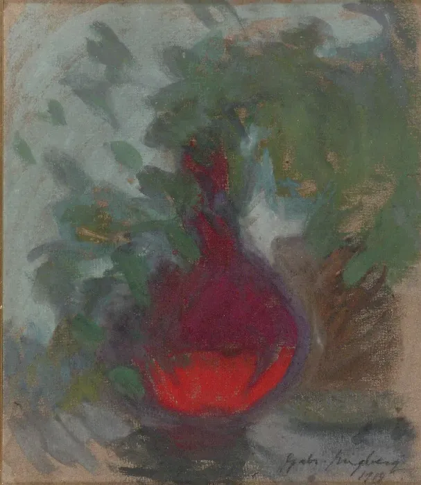 Framed Print : Red vase, 1918. Creator: Gabriel Engberg Framed Print : Red vase, 1918. Creator: Gabriel Engberg