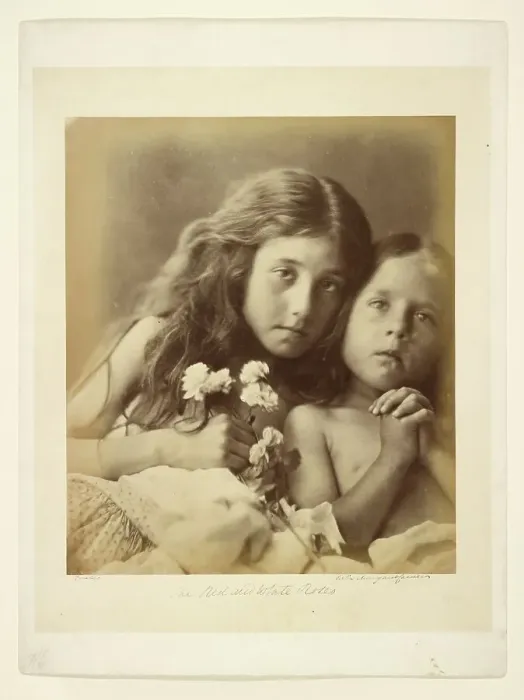 Framed Print : The Red and White Roses, 1865. Creator: Julia Margaret Cameron Framed Print : The Red and White Roses, 1865. Creator: Julia Margaret Cameron