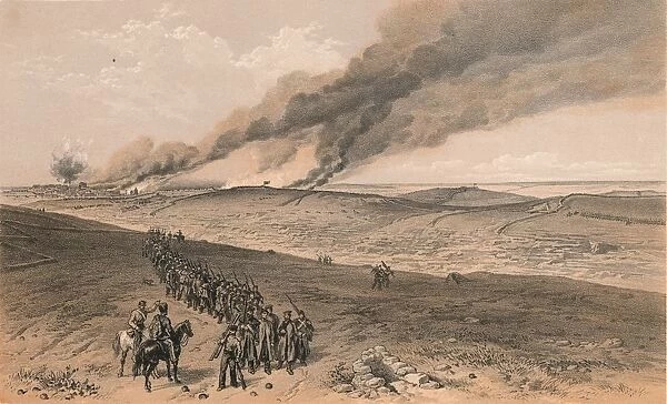 Redan and Advanced Trenches of British Right Attack, 1856. Artist: Thomas Picken
