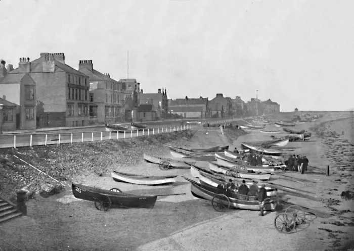 Framed Print : Redcar - Looking Along The Esplanade, 1895 Framed Print : Redcar - Looking Along The Esplanade, 1895