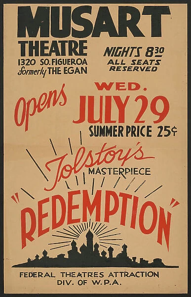 Redemption, Los Angeles, 1936. Creator: Unknown