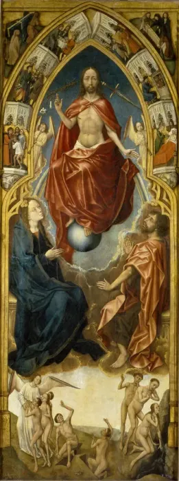 Framed Print : Redemption Tryptich: The Last Judgment. Artist: Stockt, Vrancke van der (1420-1495) Framed Print : Redemption Tryptich: The Last Judgment. Artist: Stockt, Vrancke van der (1420-1495)