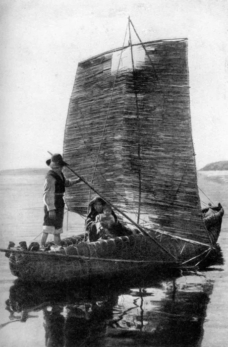 Framed Print : A reed balsa sailing vessel, Bolivia, 1922 Framed Print : A reed balsa sailing vessel, Bolivia, 1922
