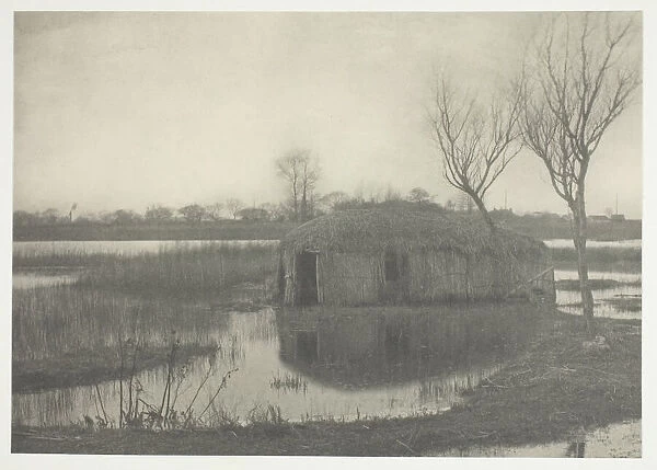 A Reed Boat-House, 1886. Creator: Peter Henry Emerson