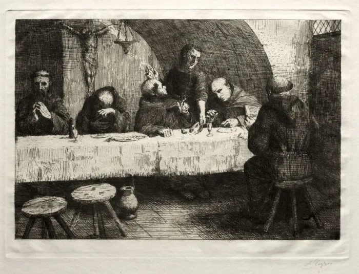 Framed Print : The Refectory, c. 1862. Creator: Alphonse Legros (French, 1837-1911) Framed Print : The Refectory, c. 1862. Creator: Alphonse Legros (French, 1837-1911)