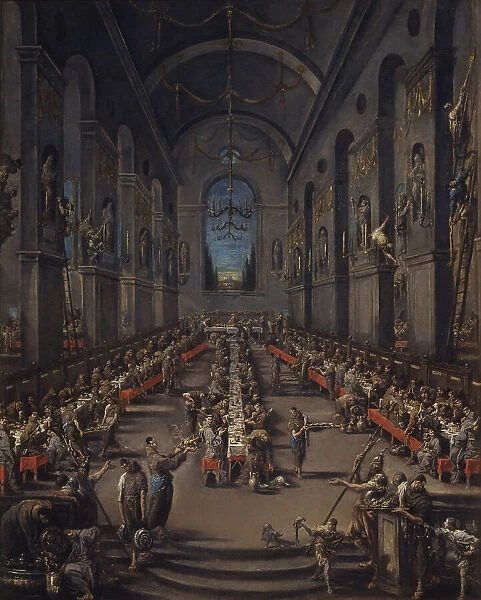 The refectory of the Franciscan brothers, c.1735. Creator: Magnasco, Alessandro (1667-1749)