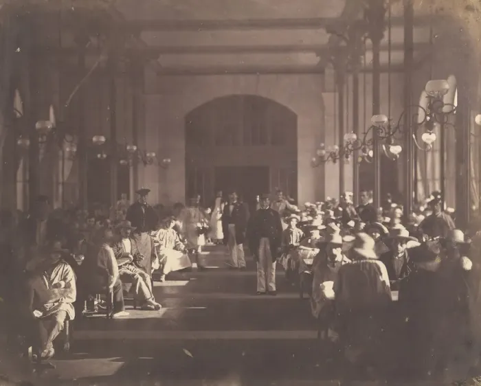 Framed Print : The Refectory of the Imperial Asylum at Vincennes, 1858-59. Creator: Charles Negre Framed Print : The Refectory of the Imperial Asylum at Vincennes, 1858-59. Creator: Charles Negre