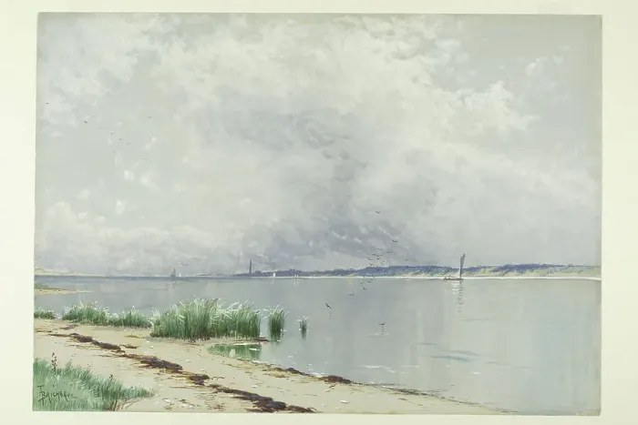 Framed Print : Reflected Reeds, c. 1875. Creator: Alfred Thompson Bricher Framed Print : Reflected Reeds, c. 1875. Creator: Alfred Thompson Bricher