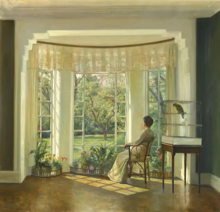 Framed Print : Reflections. Artist: Holsoe, Carl (1863-1935) Framed Print : Reflections. Artist: Holsoe, Carl (1863-1935)