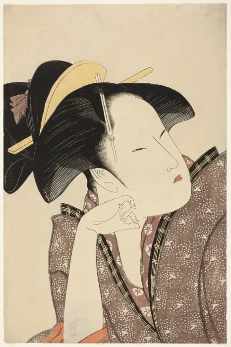Framed Print : Reflective Love, from the series Anthology of Poems: The Love Section (Kasen koi no... c1793 / 94. Creator: Kitagawa Utamaro. Reflective Love, from the series Anthology of Poems: The Love Section (Kasen koi no... c1793 / 94) Framed Print : Reflective Love, from the series Anthology of Poems: The Love Section (Kasen koi no... c1793 / 94. Creator: Kitagawa Utamaro. Reflective Love, from the series Anthology of Poems: The Love Section (Kasen koi no... c1793 / 94)