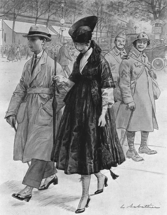Framed Print : Reflexions de permissionnaires. --'Tu vois bien que ca n'est pas des gens de chez nous…. 1916. Creator: L Sabattier. Reflexions de permissionnaires. --'Tu vois bien que ca n'est pas des gens de chez nous…. 1916 Framed Print : Reflexions de permissionnaires. --'Tu vois bien que ca n'est pas des gens de chez nous…. 1916. Creator: L Sabattier. Reflexions de permissionnaires. --'Tu vois bien que ca n'est pas des gens de chez nous…. 1916