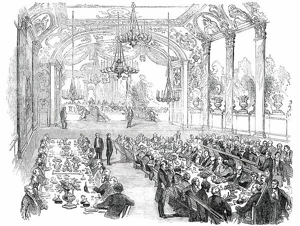Reform Banquet in the Theatre, Wellington, New Zealand, 1850. Creator: Unknown