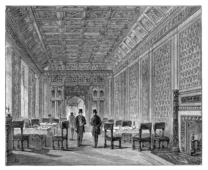 Framed Print : Refreshment Room, House of Lords, Palace of Westminster, London, c1888 Framed Print : Refreshment Room, House of Lords, Palace of Westminster, London, c1888