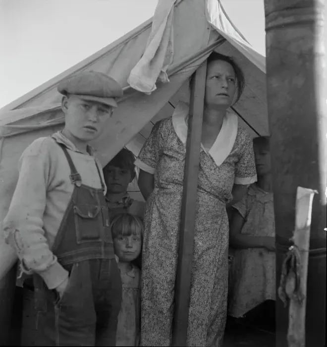 Framed Print : Refugee family from the Rio Grande Valley, Texas, near Holtville, California, 1937. Creator: Dorothea Lange Framed Print : Refugee family from the Rio Grande Valley, Texas, near Holtville, California, 1937. Creator: Dorothea Lange