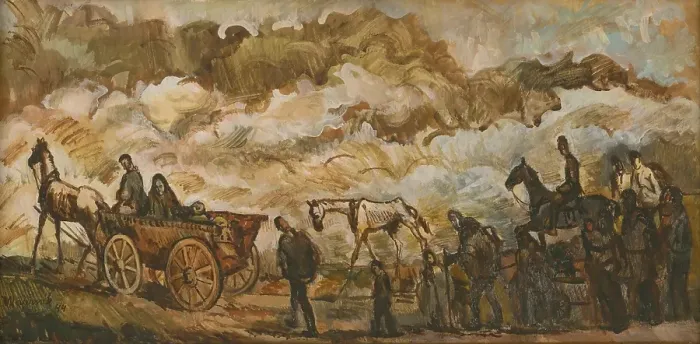 Framed Print : Refugees, 1944. Creator: Cyprian Majernik Framed Print : Refugees, 1944. Creator: Cyprian Majernik