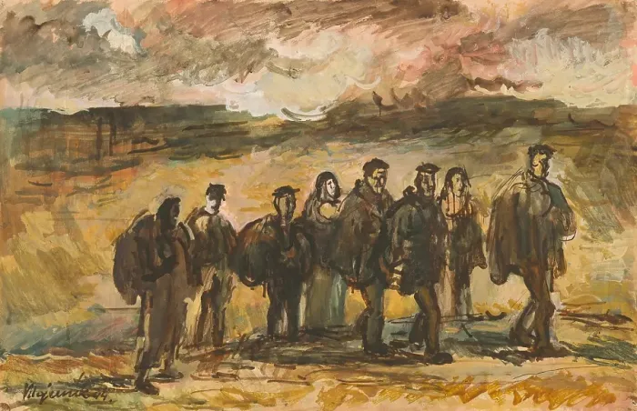 Framed Print : Refugees, 1944. Creator: Cyprian Majernik Framed Print : Refugees, 1944. Creator: Cyprian Majernik
