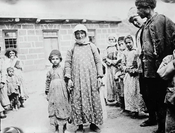 Framed Print : Refugees leaving hospital, between c1915 and c1920. Creator: Bain News Service Framed Print : Refugees leaving hospital, between c1915 and c1920. Creator: Bain News Service